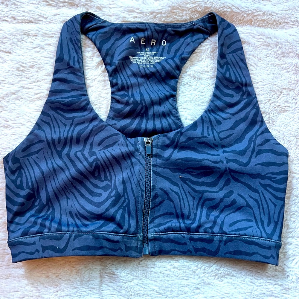 zebra print sports bra xs
